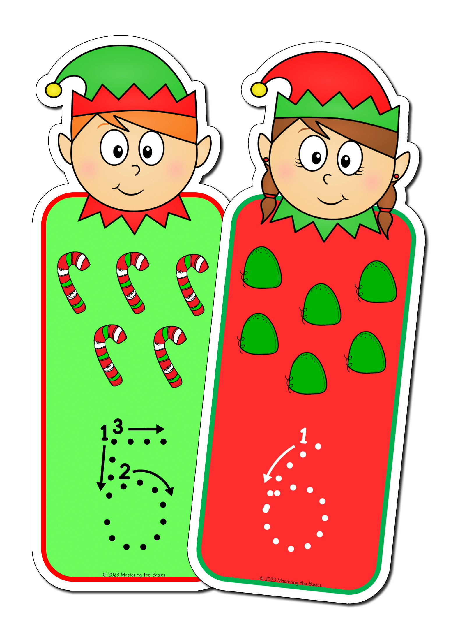 Elf Number Tracing Strips